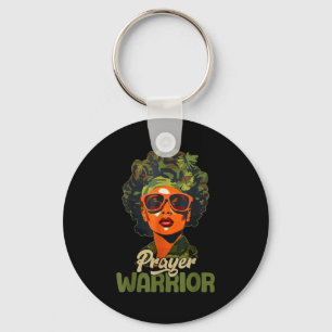Praying Black Woman Afro Christian Sayings Prayer Keychain