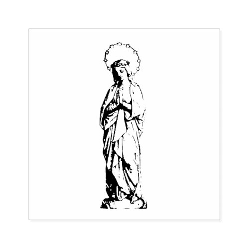 Praying Blessed Virgin Mary as Young Girl Rubber Stamp