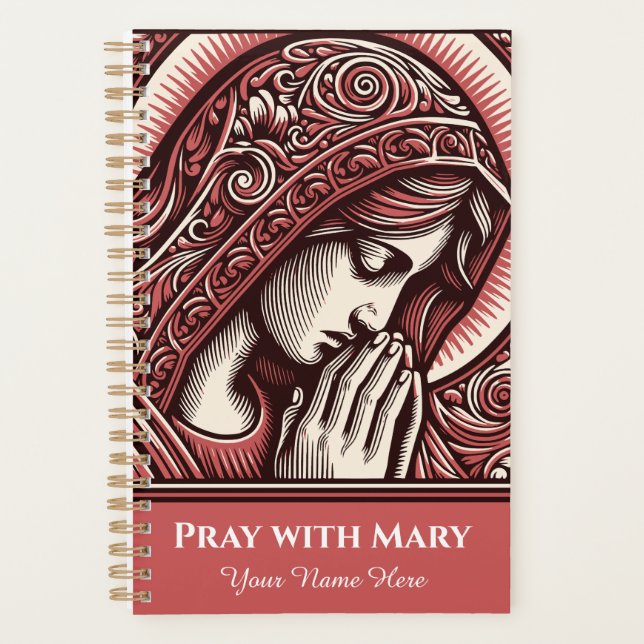 Praying Blessed Virgin Mary | Customizable Planner (Front)
