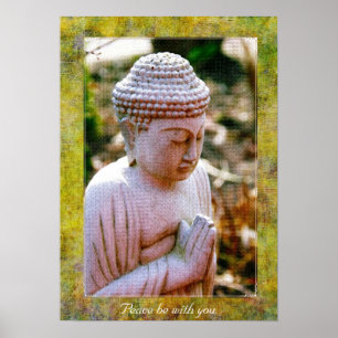 Praying Buddha Calming Art Poster