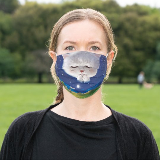 Praying Cat Adult Cloth Face Mask