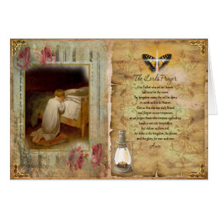 Praying Child Lord's Prayer card: Matthew 19:14 Cards
