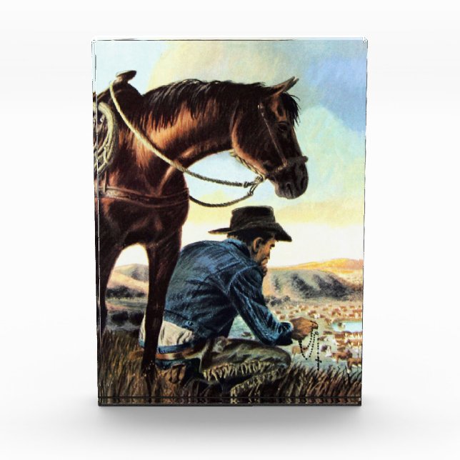 Praying Cowboy Acrylic Award (Front)