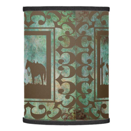 Praying Cowboy At The Cross with Horse Lamp Shade (Left)