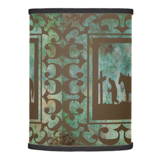 Praying Cowboy At The Cross with Horse Lamp Shade (Right)