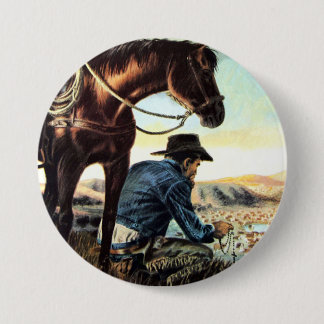Praying Cowboy Button