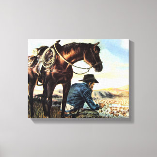 Praying Cowboy Canvas Print