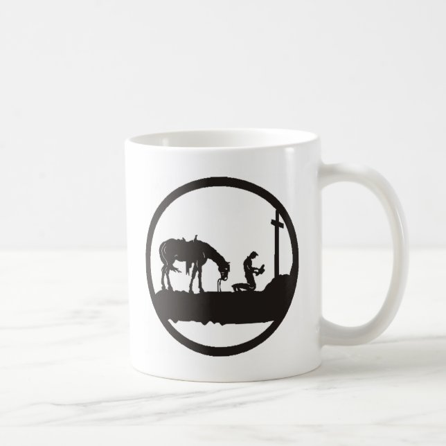praying cowboy coffee mug (Right)