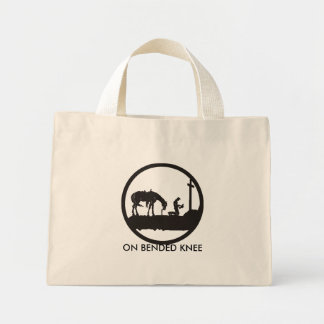praying cowboy, ON BENDED KNEE Mini Tote Bag