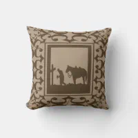 Praying Cowboy Western Accent Pillow