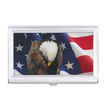 Praying Eagle American Flag Patriotic Business Card Holder by SterlingClouds at Zazzle