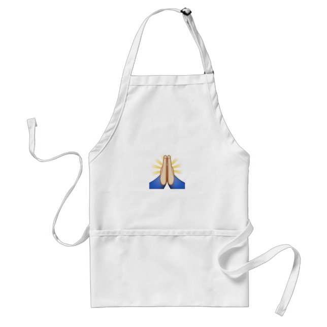praying emoji adult apron (Front)