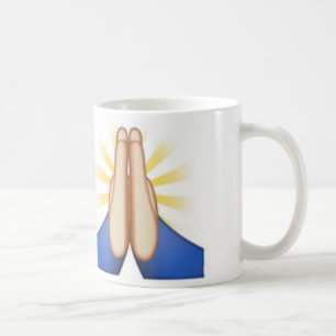 praying emoji coffee mug