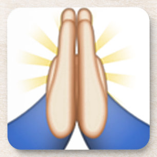 praying emoji drink coaster