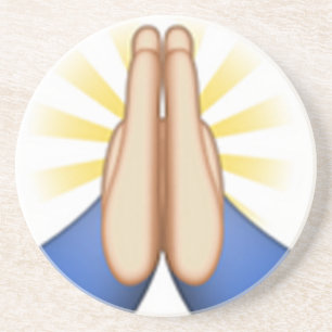 praying emoji drink coaster