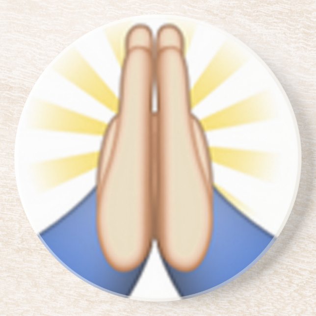 praying emoji drink coaster (Front)