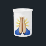 praying emoji drink pitcher<br><div class="desc">emoticon emojis outfit blue white hands pray thank you thankful Christian religious religion funny gag trendy joke cartoon anime</div>