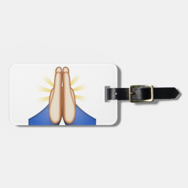 praying emoji luggage tag (Front Horizontal)