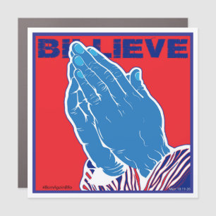 Praying fan hands car magnet