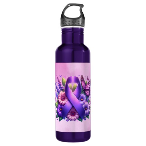 Praying for a Cure   Pancreatic Cancer Stainless Steel Water Bottle