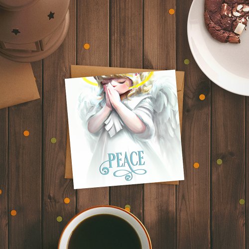 Praying for Peace Angel Holiday Card