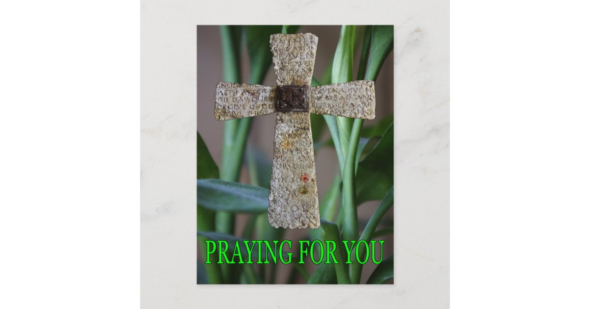 praying for you cross postcard | Zazzle