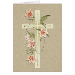Praying for You  Floral Catholic Holy Rosary Cards