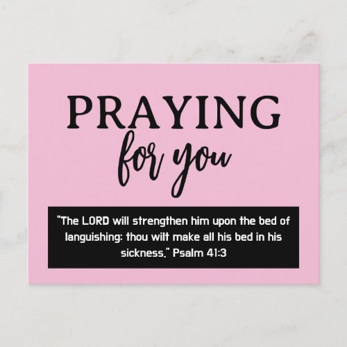Praying For You Psalm Get Well Soon Postcard