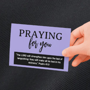 Praying For You Psalm Get Well Soon Purple Postcard
