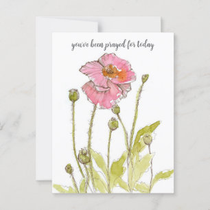 Praying For You Religious Pink Poppies Flowers Postcard