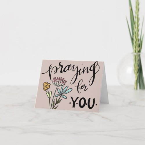 Praying for you simple floral folded notecards 