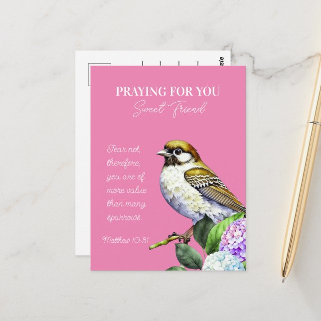 Praying For You Sweet Friend Postcard (Front/Back In Situ)
