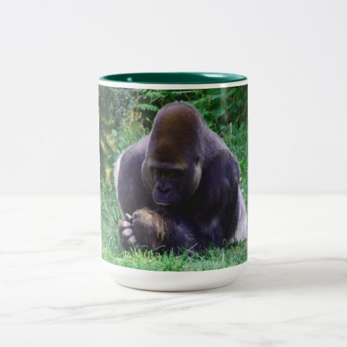Praying Gorilla Two_Tone Coffee Mug
