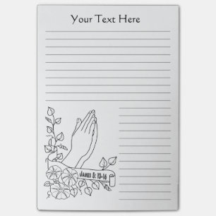 praying hand line art personalizable by Jenny Luan Post-it Notes