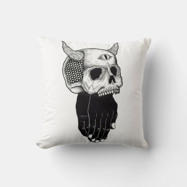 praying hands and horse throw pillow (Front)