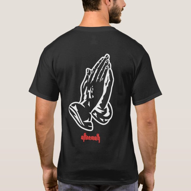 Praying Hands Black T-Shirt (Back)