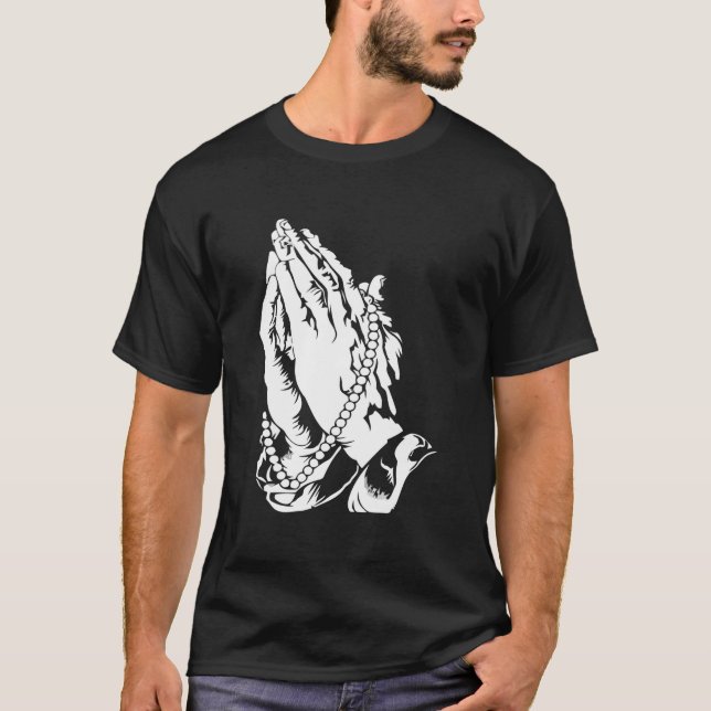 Praying Hands Blessed Christian Catholic Gift T-Shirt (Front)