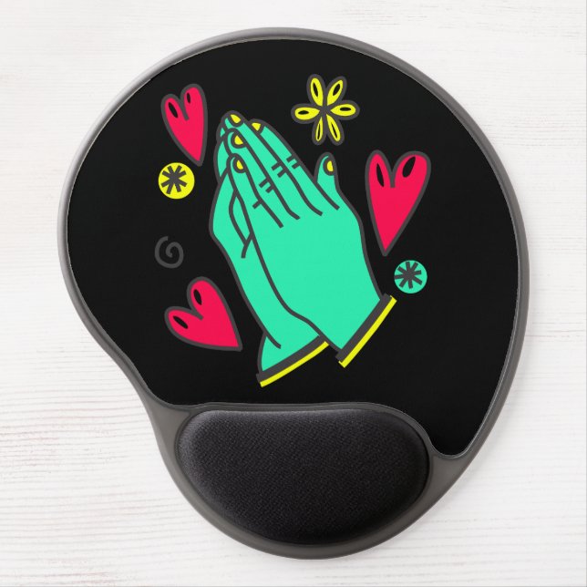 Praying Hands BlkBg I Gel Mouse Pad (Front)