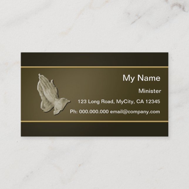 Praying Hands Business Card (Front)