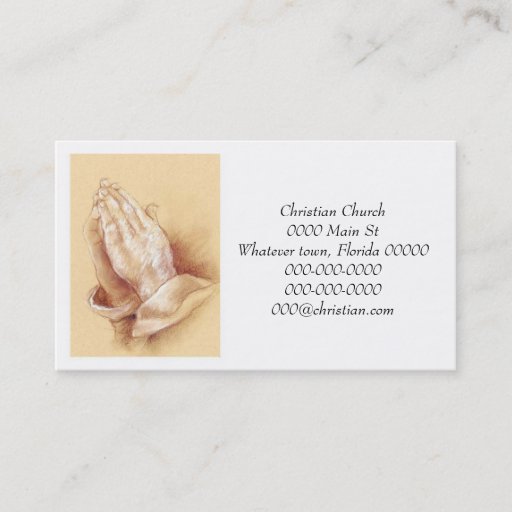 Customizable Praying Hands Business Card
