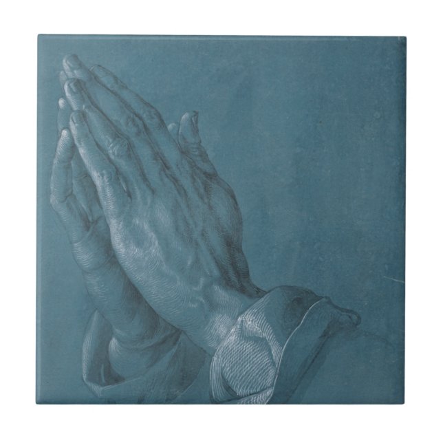 Praying Hands by Albrecht Durer Ceramic Tile (Front)