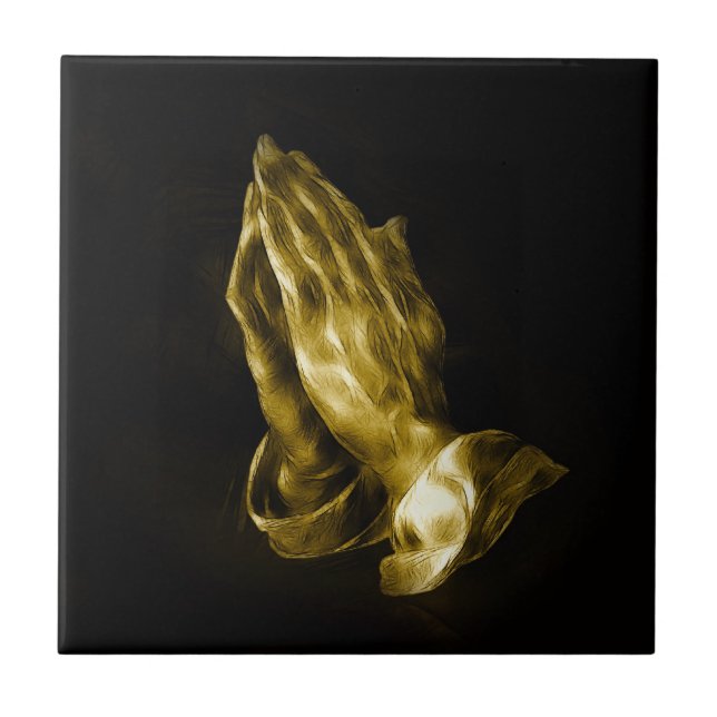 Praying hands ceramic tile (Front)