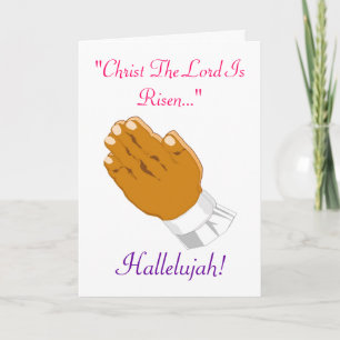 Praying Hands Child Christ The Lord Is Risen I Holiday Card