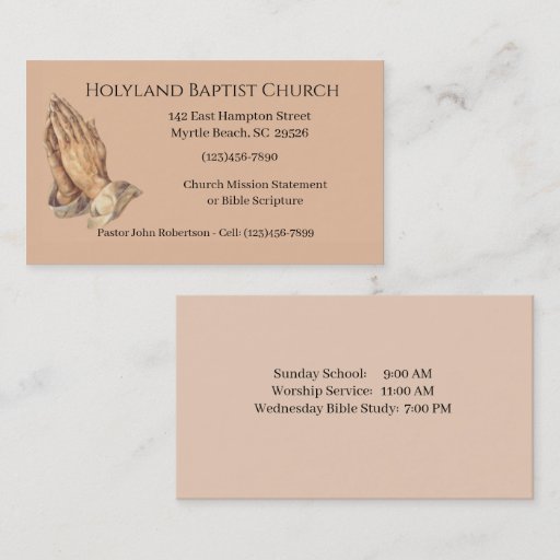 Customizable Church Business Cards