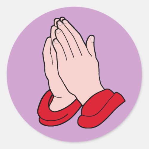 PRAYING HANDS CLASSIC ROUND STICKER