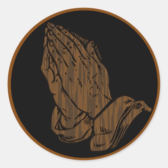 PRAYING HANDS CLASSIC ROUND STICKER Zazzle Com