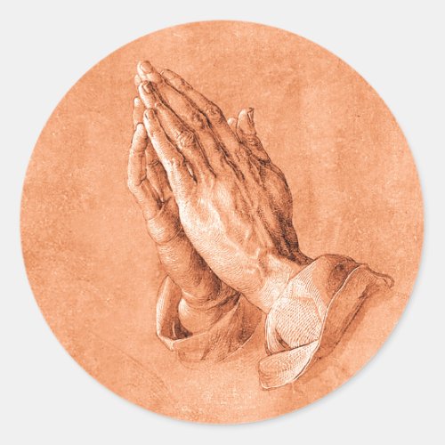 Praying Hands Classic Round Sticker