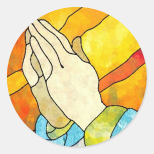 Praying Hands Classic Round Sticker