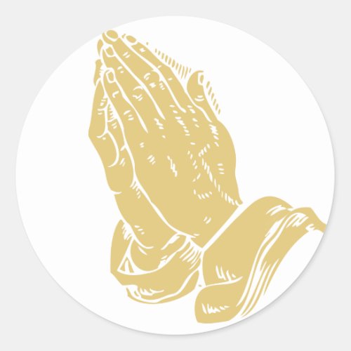 Praying Hands Classic Round Sticker