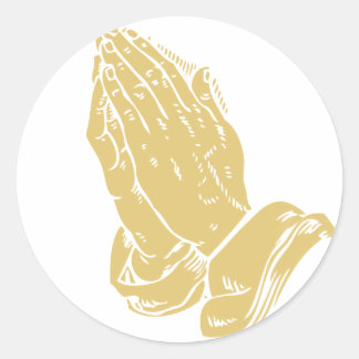 Praying Hands Classic Round Sticker